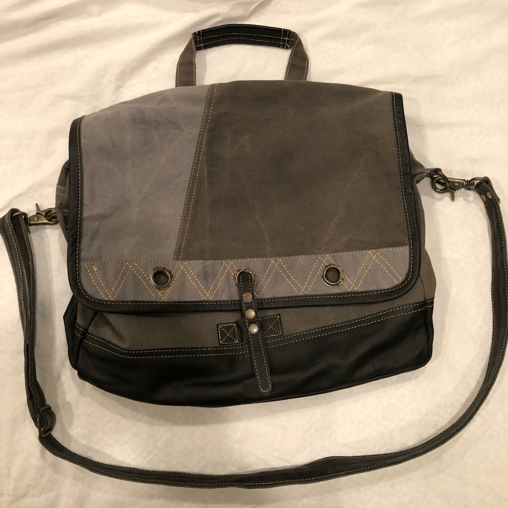 Canvas/leatherette messenger/laptop/satchel bag